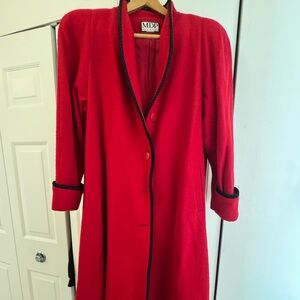 100% Red Wool Coat